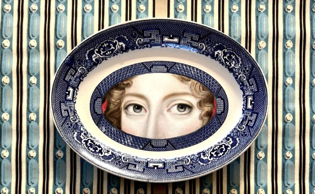 Susannah Carson evokes the amorous tradition of the lover’s eye through antique plate paintings