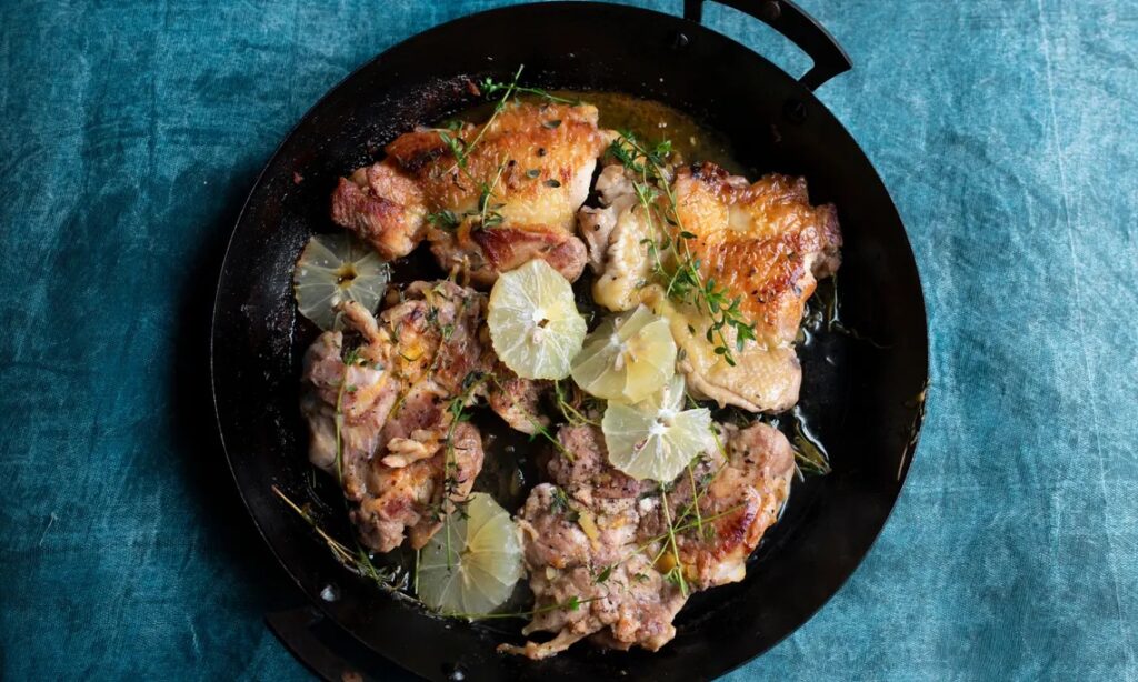 Nigel Slater’s recipe for pan-fried chicken with thyme and lemon