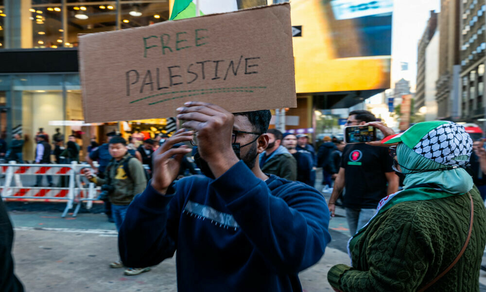 Protesters in New York call for a ‘free Palestine’
