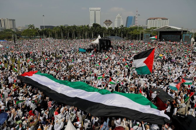 ‘Solidarity for humanity’: Hundreds of thousands rally in Jakarta to support Palestine