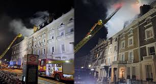 11 in hospital after huge fire rips through London apartment block