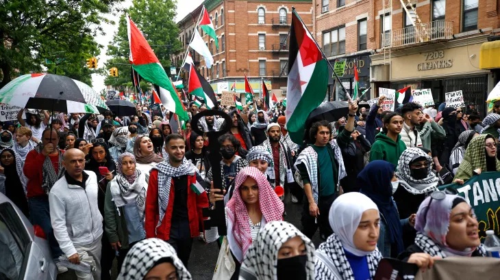 New York police violently arrest pro-Palestine protesters marking Nakba